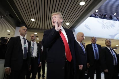 El presidente de EE UU, Donald Trump, durante la reunión anual del Foro Económico Mundial en Davos, Suiza.