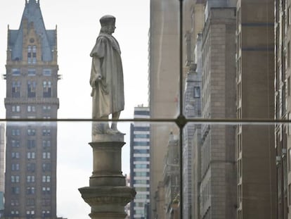 La estatua dedicada a Colón en Nueva York