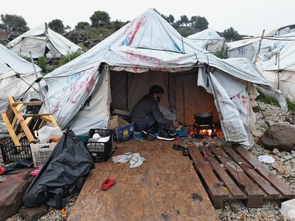 Uno de las fotos de Qutaeba, refugiado de Siria que vive en el campo de Moria.