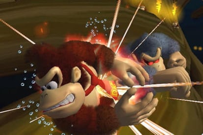 En <i>Donkey Kong jungle beat</i>, una de las sorpresas de la de la feria E3 de Los Ángeles, el ritmo del jugador con unos tamborcillos controla el movimiento del mono en la pantalla.