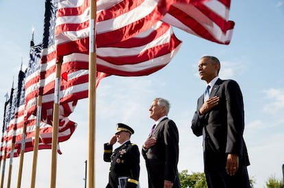 El presidente Obama en una ceremonia conmemorativa del 11 de septiembre, en 2014