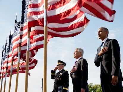 El presidente Obama en una ceremonia conmemorativa del 11 de septiembre, en 2014