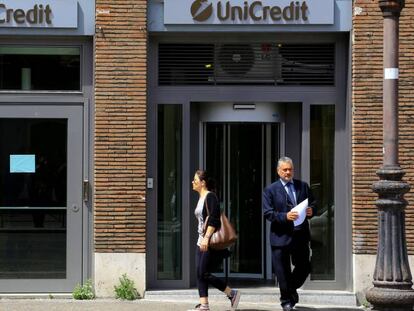 Oficina de Unicredit en el centro de Roma, el mi&eacute;rcoles.