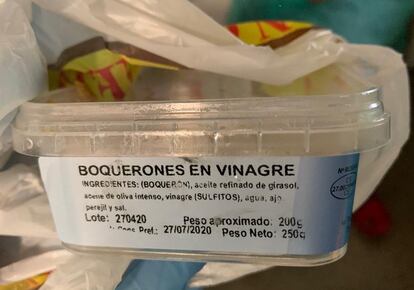 Lote de boquerones en vinagre de Pescados Medina con anisakis.