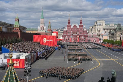 Vista general de la Plaza Roja durante el desfile.