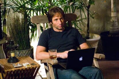 Hank Moody (David Duchovny) en la serie &#039;Californication&#039; se odiaba siempre, a menos que estuviera acabando una novela, pero eso nunca pasaba