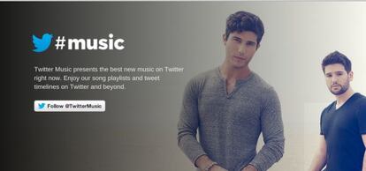 Portada de la web de Twitter Music.