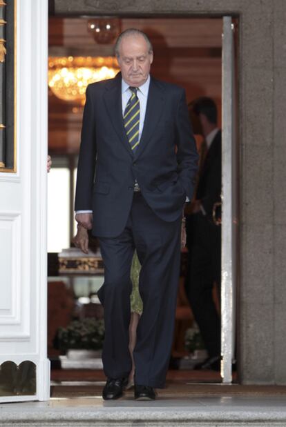 El rey Juan Carlos en una imagen tomada durante una recepción de la visita del presidente de Siria, el 5 de julio de 2010