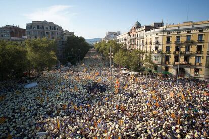 Manifestació a l'alçada de l'Arc de Triomf.