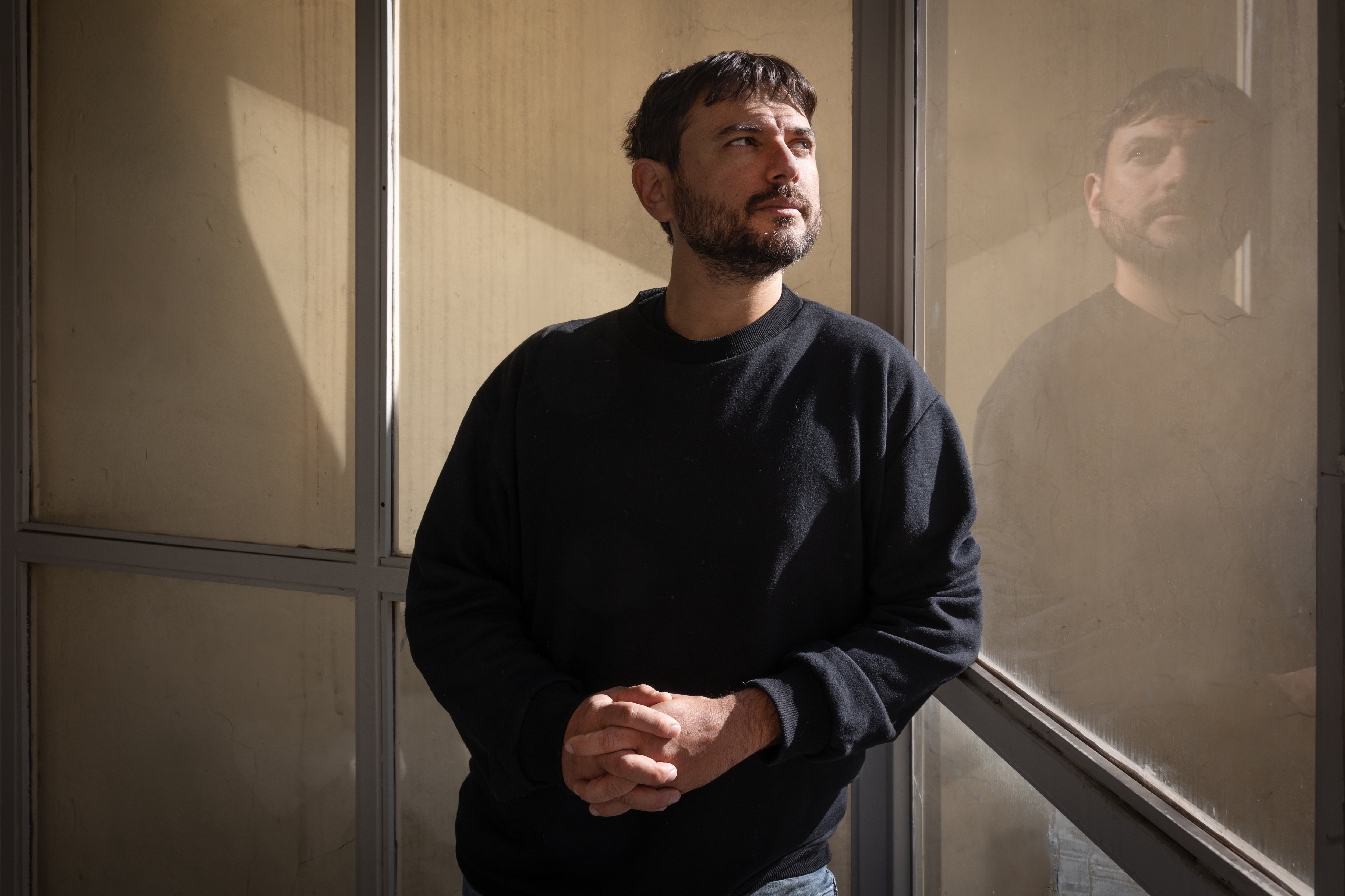 Juan Grabois, fundador del partido Patria Grande, en las oficinas del partido.