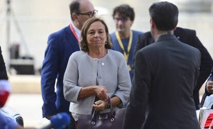 La ministra del Interior de Italia, Luciana Lamorgese, a su llegada a la cumbre de Malta, este lunes.