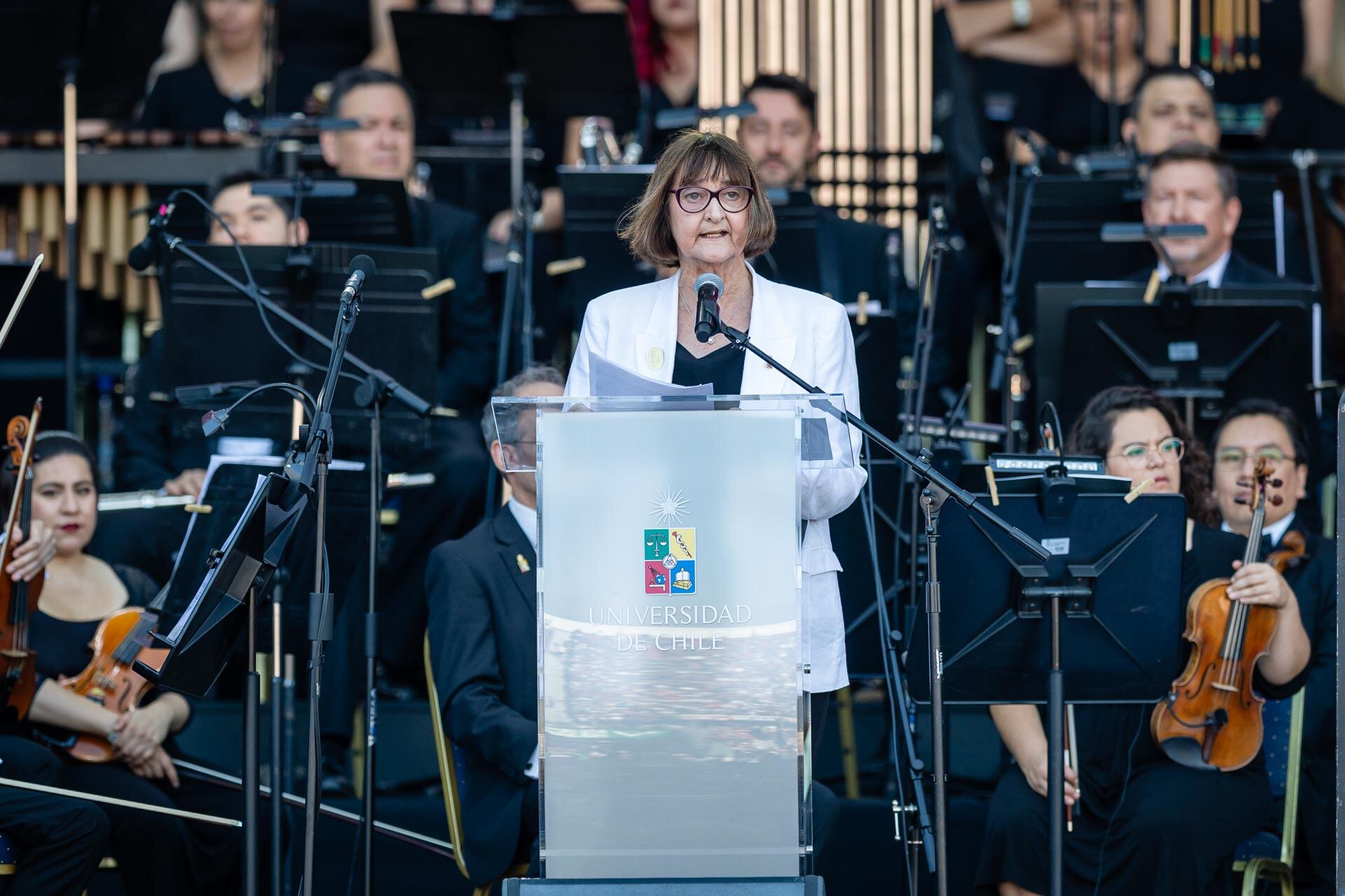 Rosa Devés antes del inicio del concierto, este sábado.