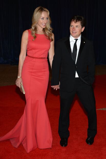 Tracy Pollan y Michael J. Fox, que ahora triunfa en The Good Wife.