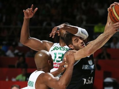 Imagen del partido entre Brasil y Argentina.