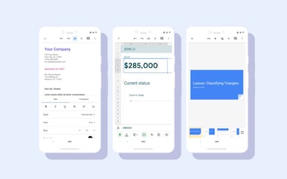 Documentos y Hojas de cálculo de la G-Suite de Google.