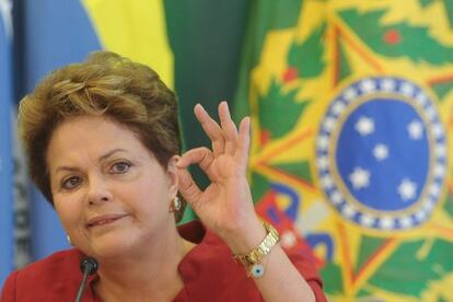 Dilma Rousseff durante un desayuno con periodistas para hablar sobre su segundo año de Gobierno el pasado 27 de diciembre