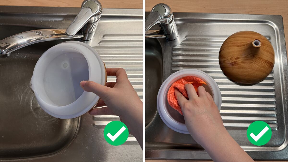 Vacía y seca el difusor después de cada uso. No dejes que el agua se estanque.