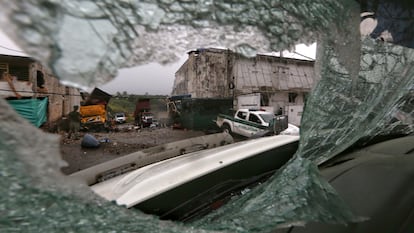 Una estación de policía en Morales (Departamento del Cauca), tras un ataque el 20 de mayo.
