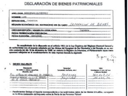 Declaración de bienes de Bárcenas al Senado