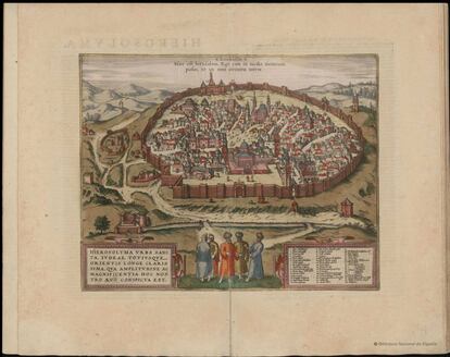 Grabado de Franz Hogenberg, de 1657, llamado 'Theatrum in quo visuntor ilustriores hispanie urbes'