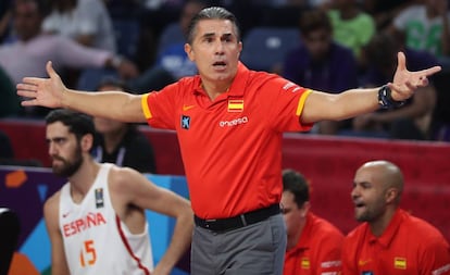 Scariolo, durante un partido del pasado Eurobasket.