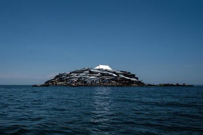 La isla de Migingo vista desde Usingo.