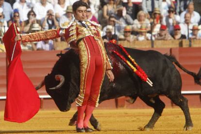 Miguel Ángel Perera, en la plaza de la Maestranza de Sevilla, en mayo pasado.