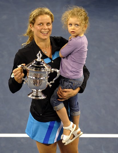 Kim Clijsters posa con su hija tras ganar la edición de 2010.