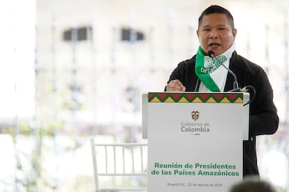 El presidente de la Organización Nacional de los Pueblos Indígenas de la Amazonía Colombiana, Oswaldo Muca.