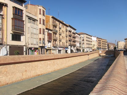 El río Queiles a su paso por Tarazona (Zaragoza).