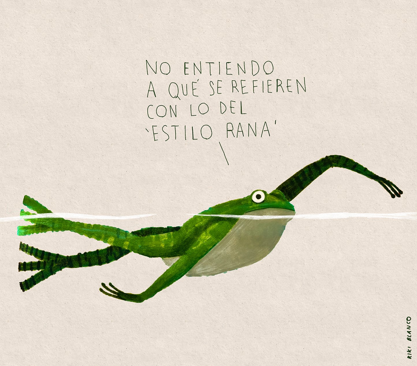 Riki Blanco: rana nadando a crol