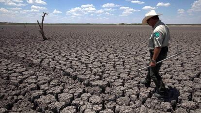 El Fisher, en San Angelo (Texas), durante la sequía de 2011.