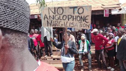 Una manifestación en Kumbo, Camerún