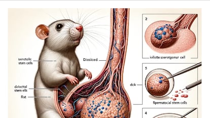 A rat with a kind of giant penis, in an image generated by Chinese scientists with the Midjourney AI tool.