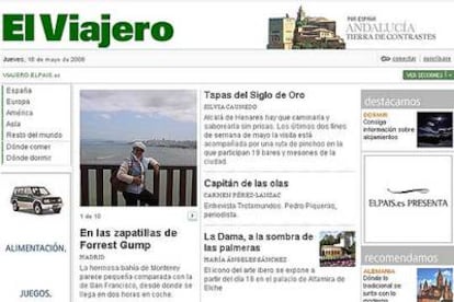 Aspecto de la primera portada de El Viajero, el nuevo canal de viajes de ELPAIS.es.