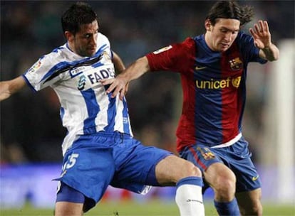 Messi, durante el partido contra el Deportivo