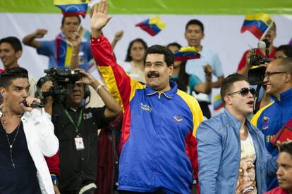 Nicolás Maduro, presidente de Venezuela, en una reunión con estudiantes