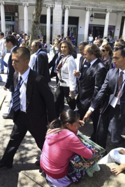 La Reina, durante un recorrido por la capital guatemalteca.