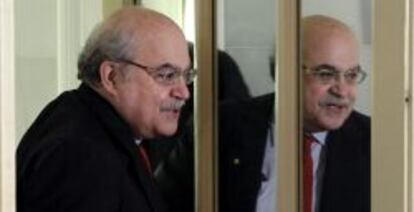 El consejero de Economía de Cataluña, Andreu Mas-Colell, durante el desayuno informativo organizado por el Fórum Europa en Madrid.