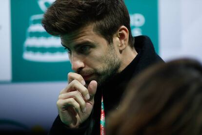 Piqué, durante un acto en la Caja Mágica de Madrid.