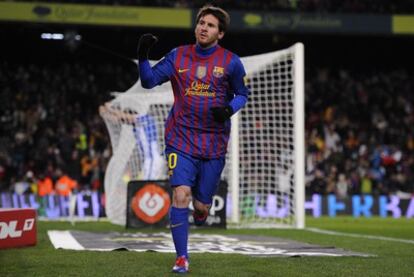 Messi celebra el segundo gol del Barcelona.