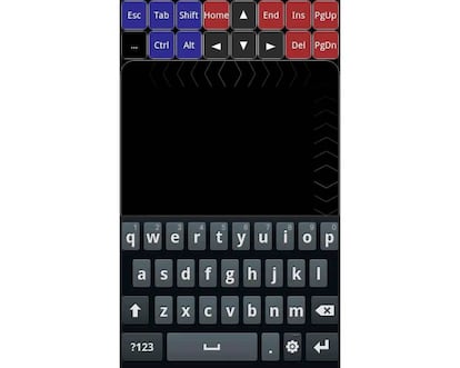 Podemos utilizar la superficie oscura como Touchpad y escribir con el teclado del móvil