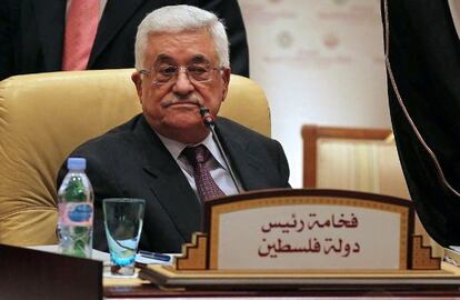 El presidente palestino, Mahmud Abbas, en Doha.