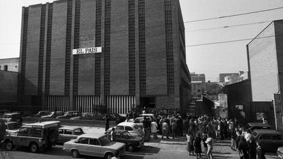 El edifio de EL PAÍS, en la calle Miguel Yuste, número 40, de Madrid, en 1978.