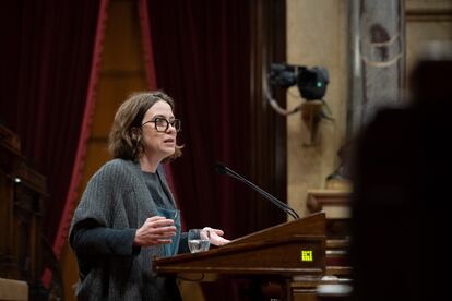 La diputada de la CUP Eulàlia Reguant, en un momento del debate.