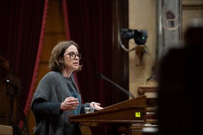 La diputada de la CUP Eulàlia Reguant, en un momento del debate.
