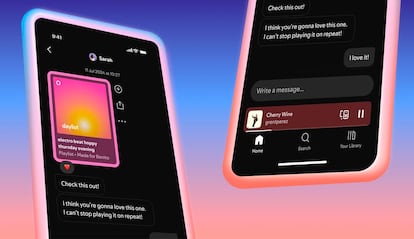 Interfaz de la función mensajes de Spotify