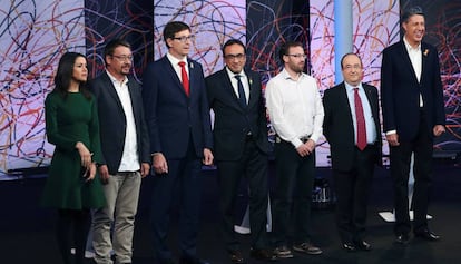 Los candidatos del 21-D, este domingo en el debate de La Sexta.