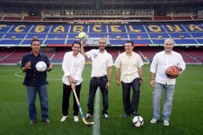 De izquierda a derecha, Pujalte,  Pascual,  Guardiola, el otro  Pascual y  Carmona.