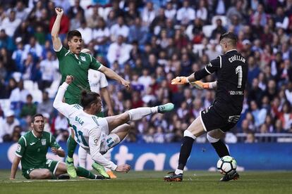 Gareth Bale marca el primer gol del Real Madrid contra el Leganés.